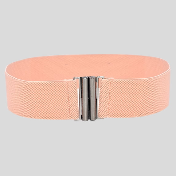 TANGNADE Womens Belts For Dresses Buckle Stretch Dress Belt Lady Elastic Waist Wide Women Fashion Belt Pink