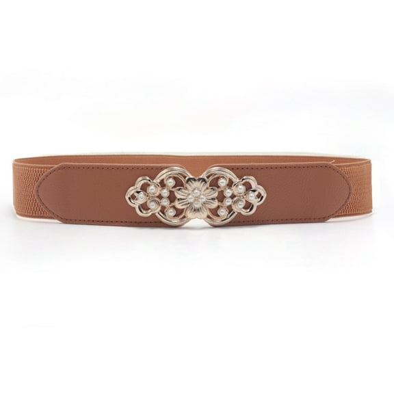 TANGNADE Womens Belts For Dresses Fashion Women Vintage Leather Buckle Waist Accessories Belt Brown