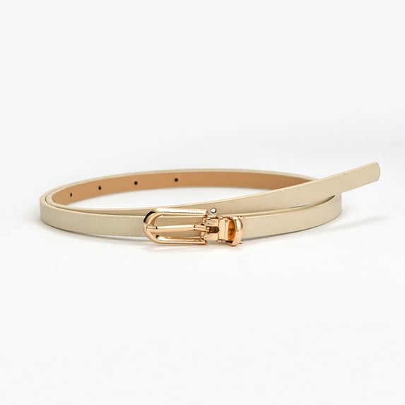 TANGNADE Womens Belts For Dresses Ladies Simple Fashion Dress Decorative Versatile Pin Buckle Belt Beige