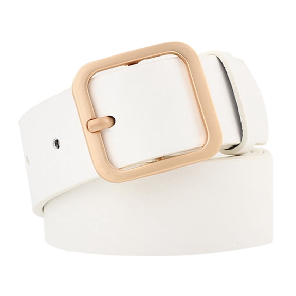 TANGNADE Womens Belts For Dresses New Ladies Belt Square Buckle Fashion Trend Wild Decorative Belt White