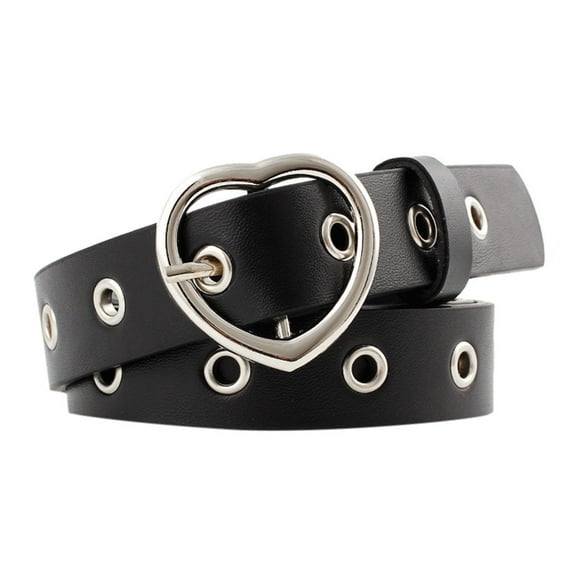 TANGNADE Womens Belts For Dresses Women Ladies Vintage Heart Buckle Leisure Leather Belt Trouser Accessories Belt Black