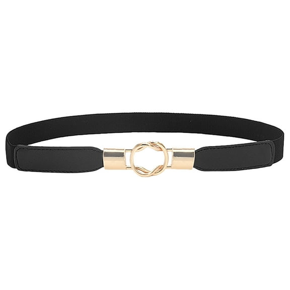 TANGNADE Womens Belts For Dresses Women Skinny Belt Retro Stretch Ladies Waist Belt Black