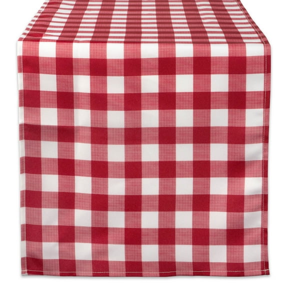 DII Red Check Outdoor Table Runner