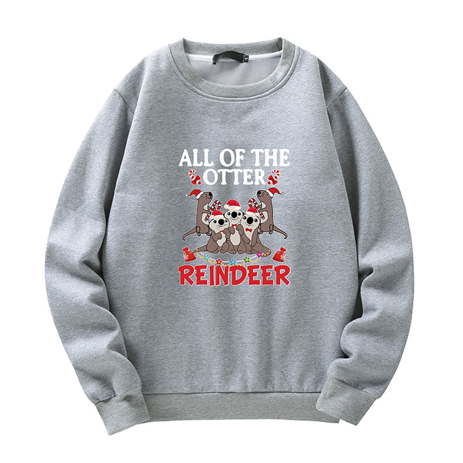 Pre-Owned TANGON Christmas Cat Print Autumn And Winter Men's And Women's Sweater Loose Pullover Top