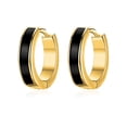 thumbnail image 1 of TANGPOET 18k Gold Plated Mens Earrings Black Small Hoop Earrings Sterling Silver Hypoallergenic No Nickel for Sensitive Ears (yellow)…, 1 of 5