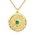 thumbnail image 1 of TANGPOET 925 Sterling Silver Birthstone Compass Necklace, May Gold, 1 of 5