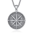 thumbnail image 1 of TANGPOET 925 Sterling Silver Irish Celtic Knot Compass Necklace, 1 of 5