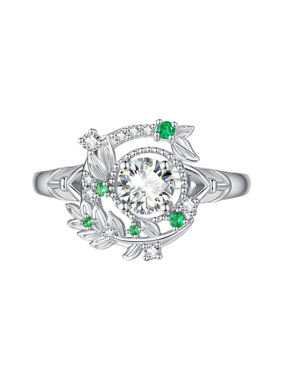 925 Sterling Silver Leaf Rings for Women