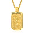 thumbnail image 1 of TANGPOET 925 Sterling Silver St Dominic Necklace for Men, Gold Plated, 1 of 5