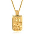 thumbnail image 1 of TANGPOET 925 Sterling Silver St Francis Necklace for Men, Gold Plated, 1 of 5