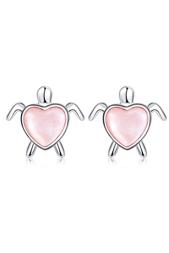 925 Sterling Silver Turtle Earrings Turtle Stud Earrings with Safety Screw Backs Hypoallergenic