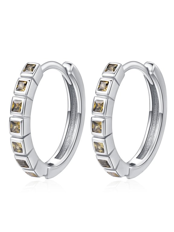 August Birthstone Hoop Earrings 925 Sterling Silver for Women