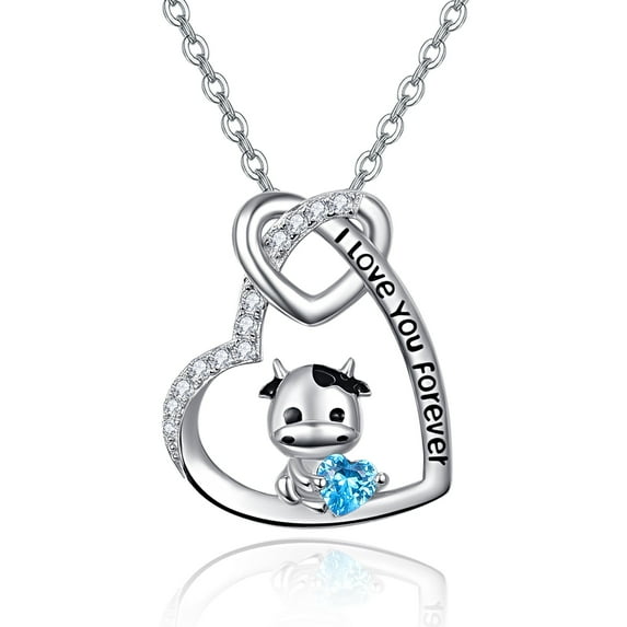 TANGPOET Cow Necklace for Women 925 Sterling Silver Cow Necklaces Birthday Jewelry Gifts for Women Family Friends Cow Lover