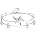 thumbnail image 1 of TANGPOET 925 Sterling Silver Double Starfish Bracelet Jewelry for Women Girls Daughter Bracelets Daily Gifts, 1 of 5