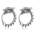 thumbnail image 1 of TANGPOET Dragon Earrings 925 Sterling Silver Men's Silver Earrings Hoops Punk Cool Huggie Hoops Earrings for Women Men…, 1 of 6