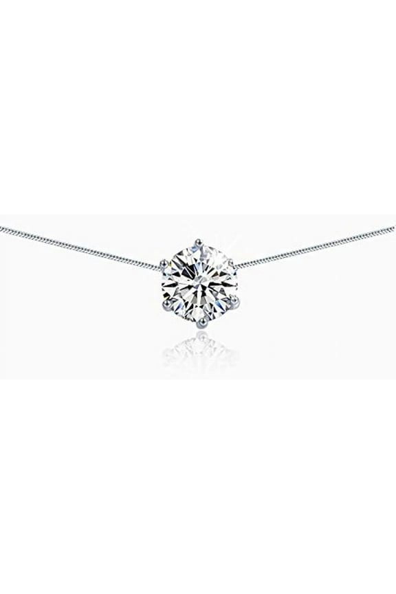 Eternity Cubic Zircon Female Pendant Necklace 925 Sterling Silver Women Necklaces