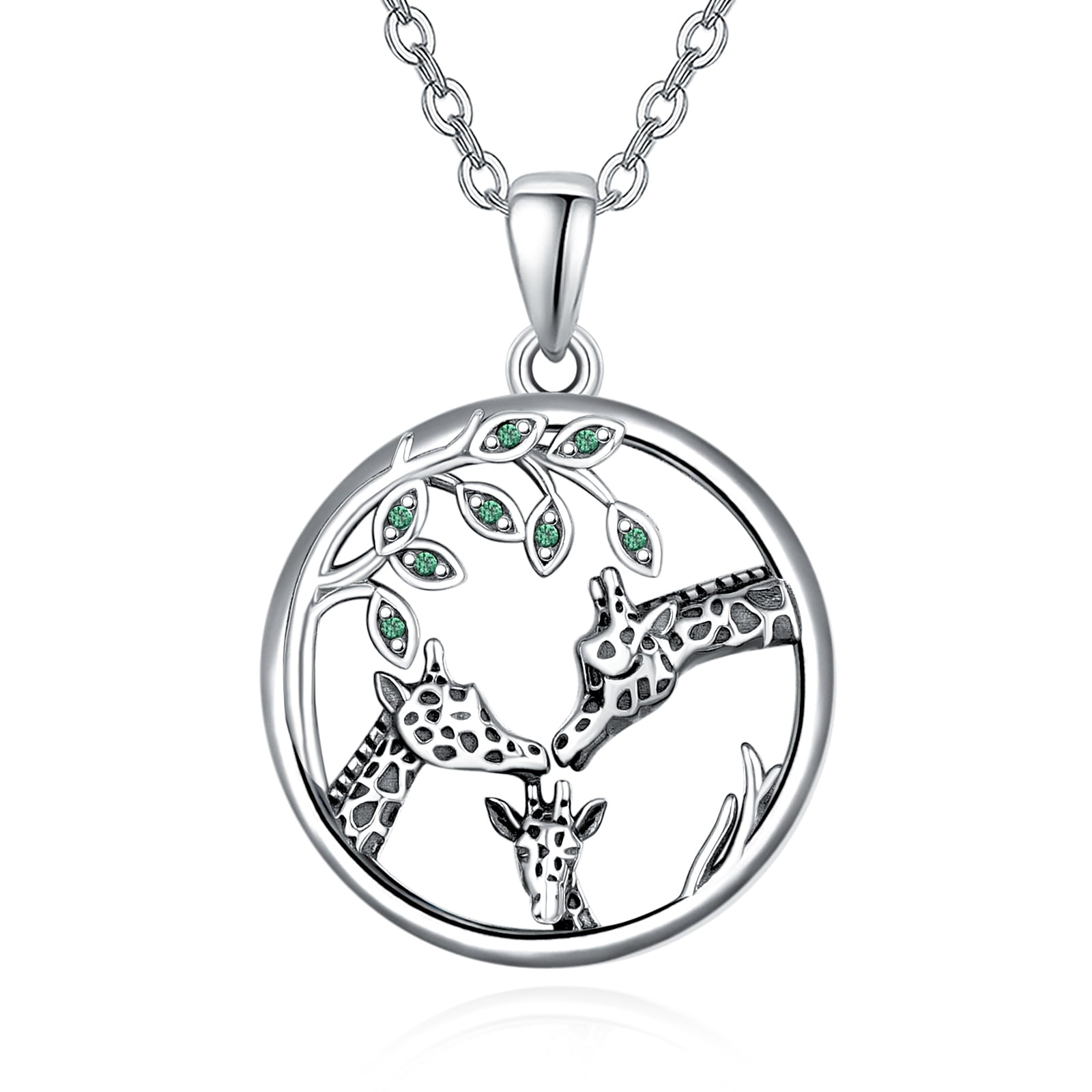 TANGPOET Giraffe Gifts Giraffe Necklaces for for Women Mom GrandMother 925 Sterling Silver Family Necklaces Jewelry for Mom Grandma