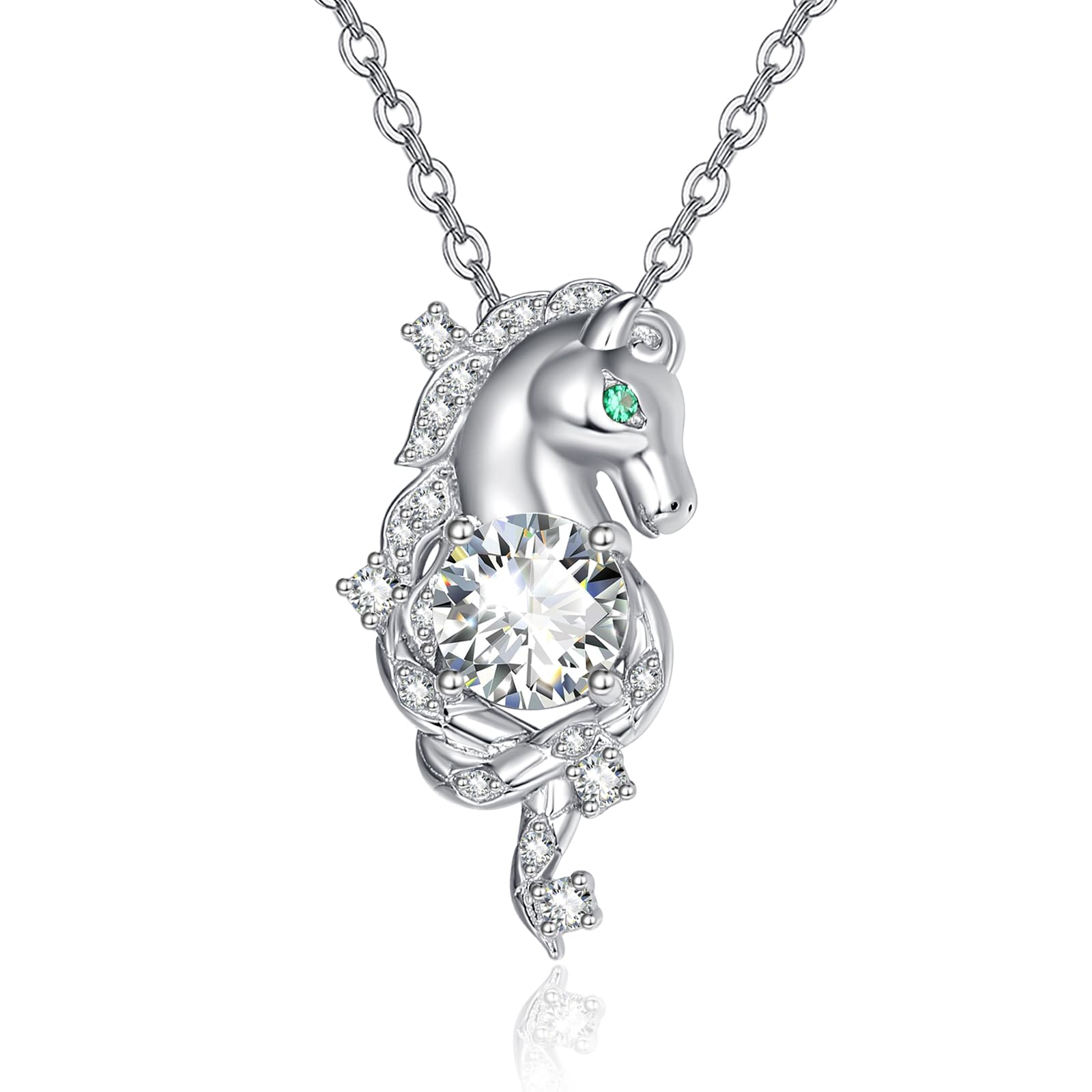 TANGPOET Horse Necklace for Women 925 Sterling Silver