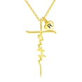 thumbnail image 1 of TANGPOET Initial Letter R Necklace Sterling Silver 18K Gold Plated Faith Necklace for Women Inspirational Christian Religious Confirmation Baptism Gifts, 1 of 5