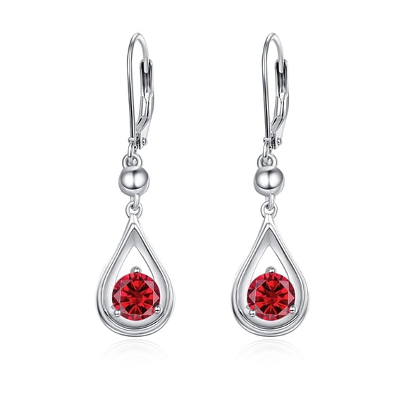 TANGPOET January Birthstone Drop Earrings 925 Sterling Silver For Women