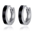 thumbnail image 1 of TANGPOET Mens Earrings 925 Sterling Silver Black Small Huggie Hoop Earrings for Women Men Hypoallergenic Hoops Earring for Sensitive Ears, 1 of 6