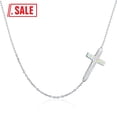 thumbnail image 1 of TANGPOET Opal Cross Necklace 925 Sterling Silver Faith Pendant Birthday Gifts for Women Daughter, 1 of 7