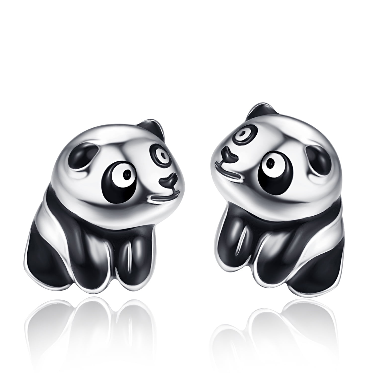 TANGPOET Panda Bear Earrings Ear Studs Sterling Silver Cute Animal Earrings Panda Jewelry Gifts Screw Back