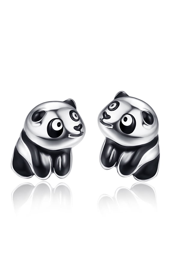 Panda Stud Earrings 925 Sterling Silver Cute Animal Jewelry