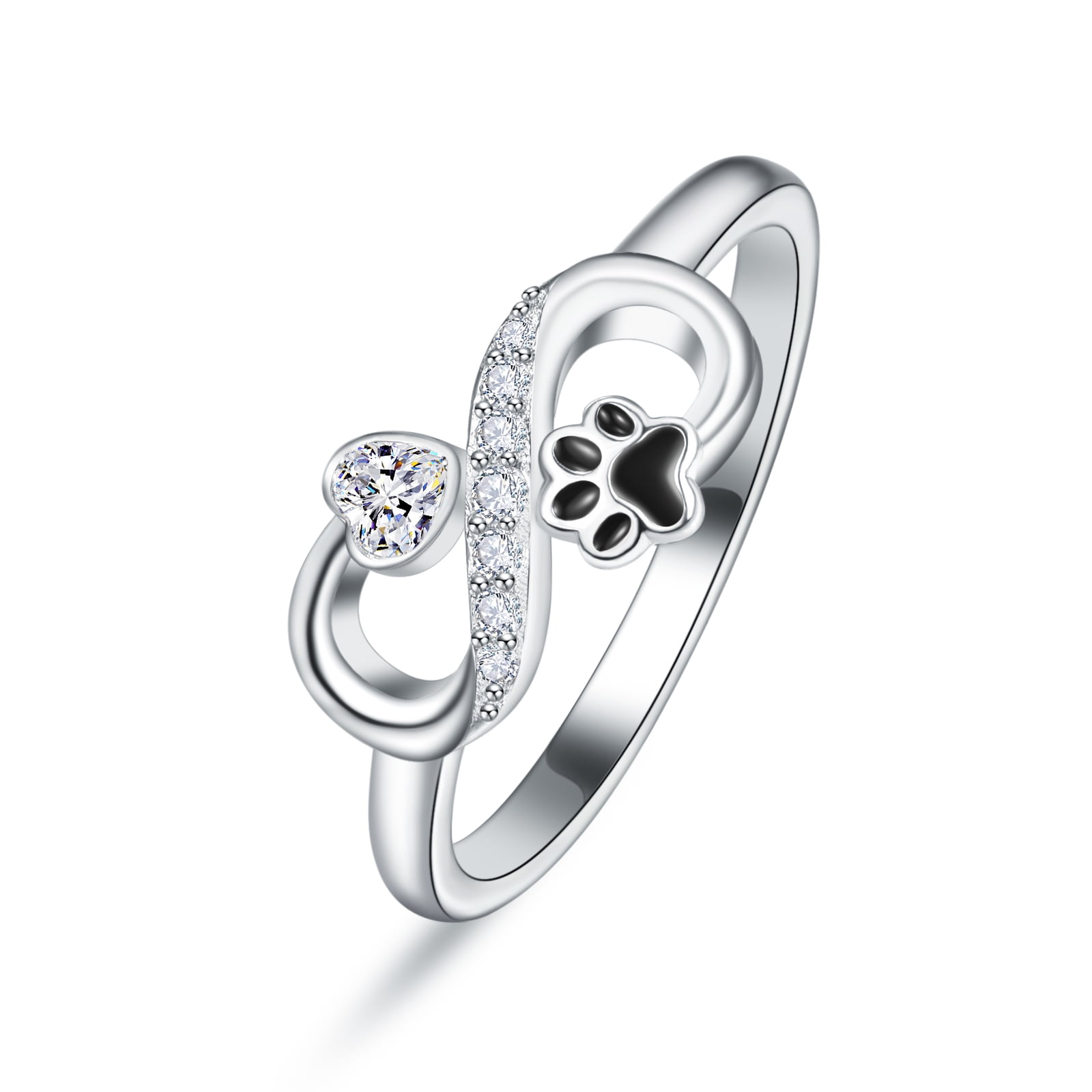 Buy Solitaire Rings Valentine Love Silver Ring for Girls & Women in  American Diamond CZ FR292 Online at desertcartINDIA