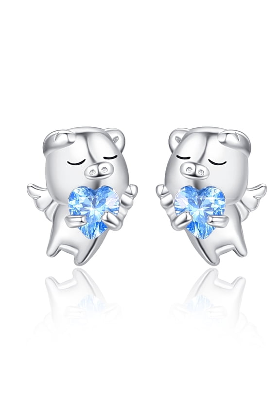 Pig Earrings 925 Sterling Silver Pig Piggy Earrings Cute Animal Jewelry Gifts