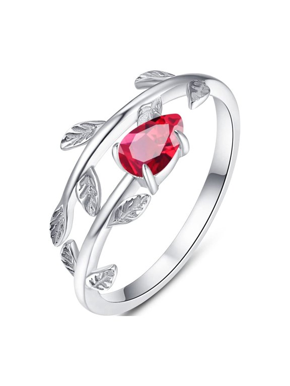 Ruby Rings for Women 925 Sterling Silver July Birthstone Ring Red Ring everyday Gifts