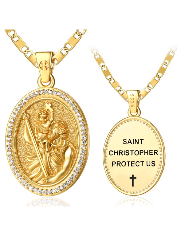 Saint Christopher Medal Necklace Protection Necklace for Women