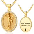 thumbnail image 1 of TANGPOET Saint Michael Medal Necklace Protection Necklace for Women, 1 of 5