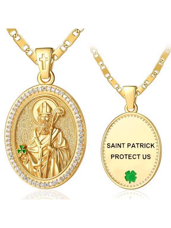 Saint Patrick Medal Necklace Protection Necklace for Women