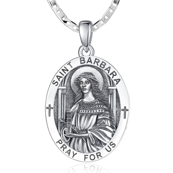 TANGPOET St Barbara Medal Pendant Necklace Protection Necklace