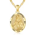 thumbnail image 1 of TANGPOET St Dymphna Medal Pendant Necklace Protection Necklace, 1 of 5