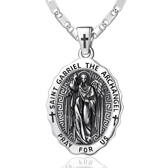 TANGPOET St Gabriel Medal Pendant Necklace Protection Necklace