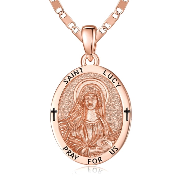 TANGPOET St Lucy Medal Pendant Necklace Protection Necklace