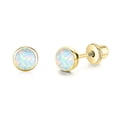 thumbnail image 1 of TANGPOET 925 Sterling Silver Round Opal Stud Earrings, Screw Back Design Fine Jewelry for Women Daily Wear, 1 of 7