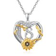 thumbnail image 1 of TANGPOET Sterling Silver Letter S Sunflower Initial Necklace for Women, 1 of 4