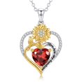 thumbnail image 1 of TANGPOET Sunflower Heart Necklace for Women,January Birthstone Necklace, 1 of 5