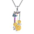 thumbnail image 1 of TANGPOET Sunflower Necklace for Women 925 Sterling Silver Butterfly Sunflower Necklace 18K Gold Plated Hypoallergenic Crystal Jewelry Gift for Wife, 1 of 5