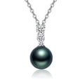 thumbnail image 1 of TANGPOET Tahitian Black Pearl Necklace for Women Sterling Silver Black Pearl Pendant Necklace everyday Anniversary Birthday Gift For Women Wife Her Mom Mother Grandma, 1 of 5