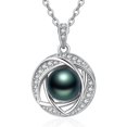 thumbnail image 1 of TANGPOET Tahitian Black Pearl Necklace for Women Sterling Silver Black Pearl Pendant Necklace everyday Anniversary Birthday Gift For Women Wife Her Mom Mother Grandma, 1 of 5