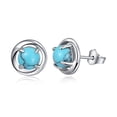 thumbnail image 1 of TANGPOET Turquoise Female Ear Studs Sterling Silver Simple Earrings for Adult, 1 of 6