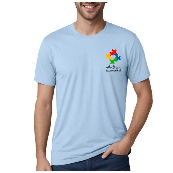 TANGQIOP Men Short Sleeve T-Shirts with Casual Solid Color 3D Printed Crew Neck Loose Fit Quick Dry Moisture Wicking Breathable Light Blue XXXL