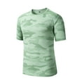 thumbnail image 1 of TANGQIOP Men T-Shirts Short Sleeve Ice Silk Quick Dry Loose Casual Camouflage Thin Crew Neck Moisture Wicking Breathable Light Green L, 1 of 6