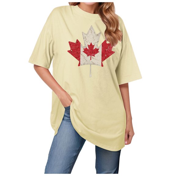 TANGQIOP Short Sleeve T-Shirts for Women Drop Shoulder Crew Neck Loose Letter Print Breathable Basic Workout Dressy Casual Light Yellow S