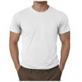 thumbnail image 1 of TANGQIOP T-Shirts for Men Short Sleeve Ribbed Knit Crew Neck Solid Color Slim Fit Athletic Quick Dry Moisture Wicking Breathable White XL, 1 of 8