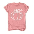 thumbnail image 1 of TANGQIOP T-Shirts for Women Tops Halloween Pumpkin Ghoul Print Crew Neck Short Cap Sleeve Tee Top Funny Solid Color Casual Pink S, 1 of 3